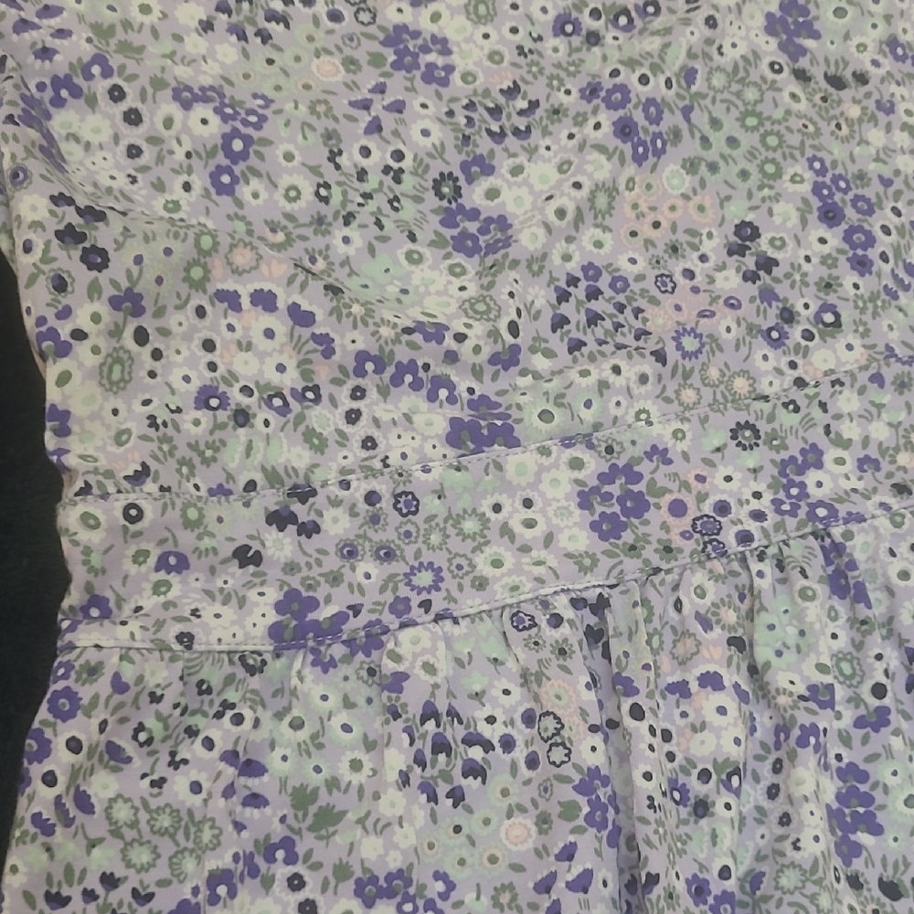 🚨2/$20🚨    LANDS END purp/white Floral Dress. Short Sleeve NWOT Condition - Picture 8 of 10